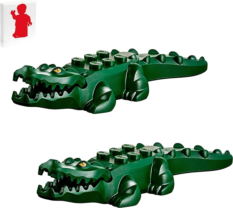 Amazon.com: LEGO Minifigure Animal - Green Crocodile Alligator Combo  (2  Pack)