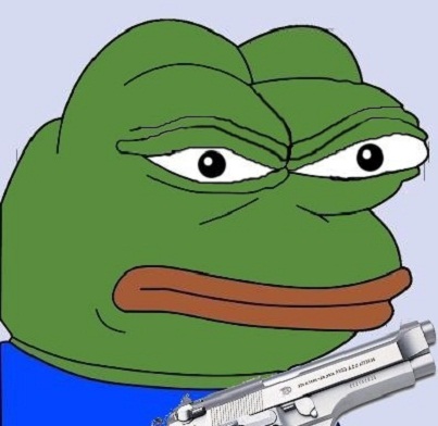 Image result for pepe with gun